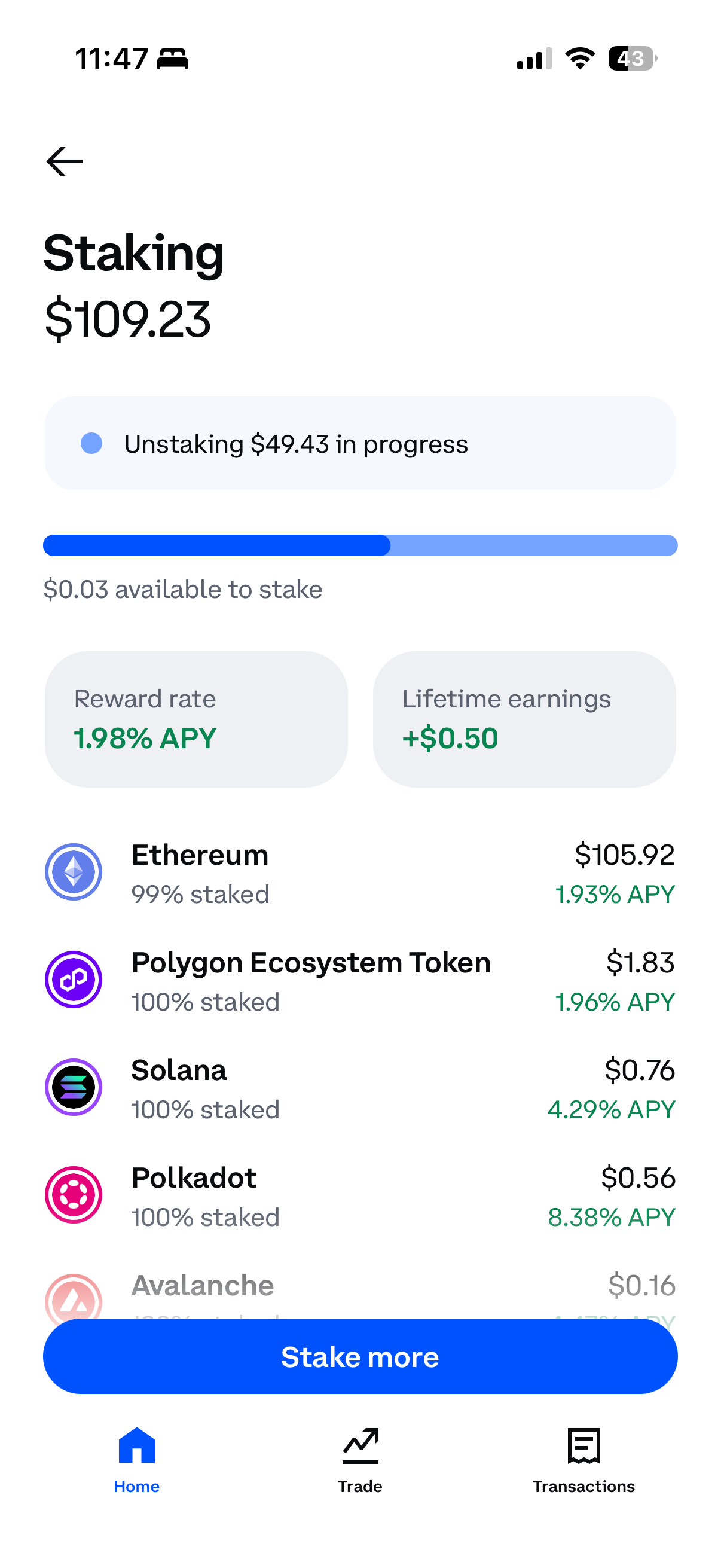 Coinbase screenshot